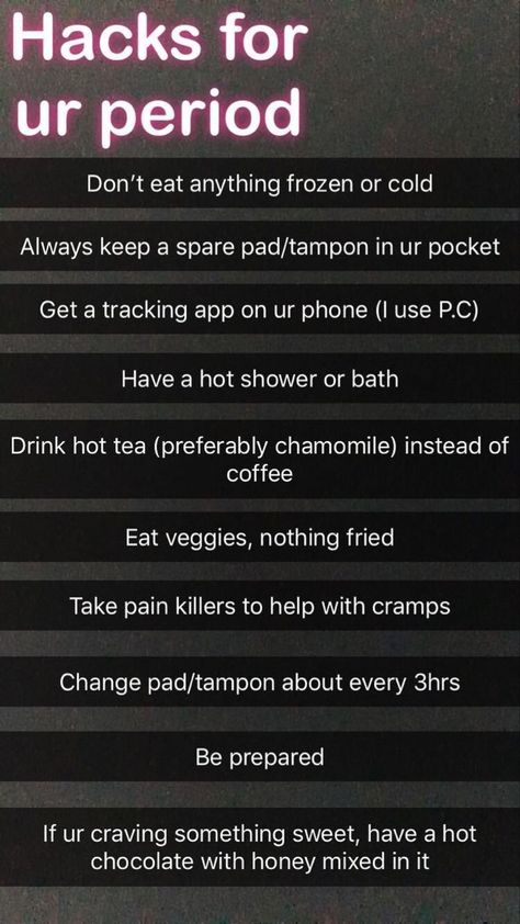 Things That Help With, Period Tips For Teens, Period Tips, Healthy Period, Period Hacks, Teen Advice, Baddie Tips, Teen Life Hacks, Life Hacks For School