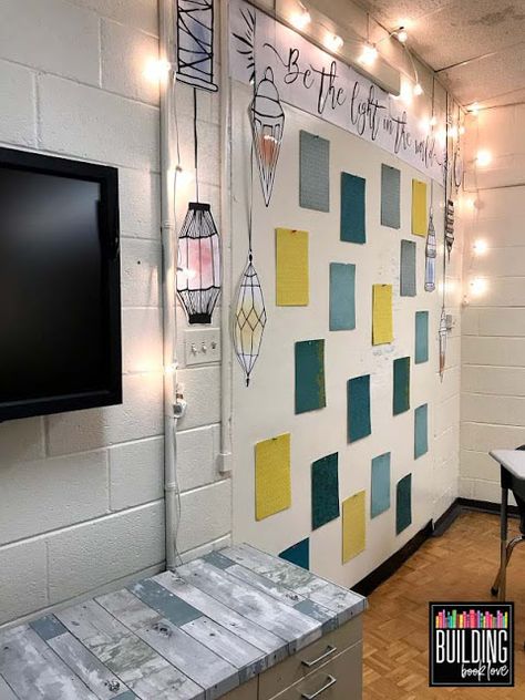 Be The Light Bulletin Board, Light Classroom Theme, Lights In The Classroom, Classroom Lighting Ideas, Modern Classroom Design, Windowless Classroom, Classroom Lights, Classroom Lighting, Classroom Design Ideas