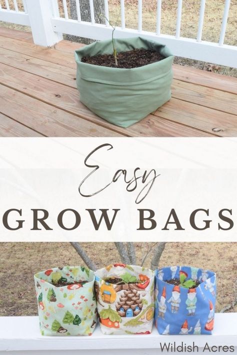 Fabric Planters Diy, Garden Sewing Projects, Diy Gifts For Gardeners, Diy Grow Bags, Fabric Grow Bags, Garden Knowledge, Allotment Ideas, Garden Tote Bag, Plant Bags