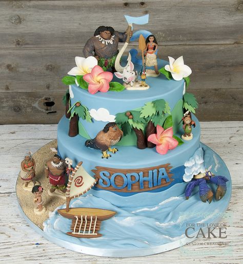 Moana Cake Design, Moana Cakes, Sofia The First Birthday Cake, Moana Birthday Cake, Bolo Moana, Moana Cake, Disney Birthday Cakes, Moana Birthday Party, Moana Party