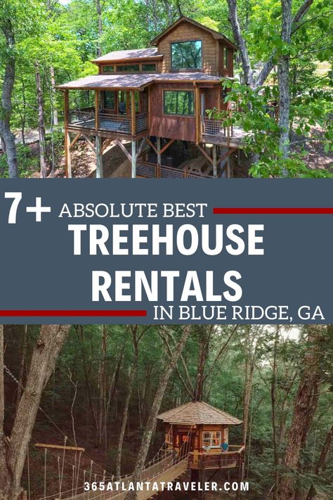 If you dream about sleeping among the trees without full-on roughing it, then a Blue Ridge treehouse rental is for you! Here are 7+ amazing Blue Ridge treehouse rentals that we know you'll love. Treehouse Rentals, Treehouse Airbnb, Explore Georgia, Blue Ridge Georgia, Blue Ridge Ga, You Dream, Blue Ridge, Tourist Attraction, House Rental