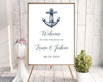 Anchor Signs, Wedding Chalk, Wedding Shower Themes, Nautical Wedding Theme, Nautical Party, 60th Birthday Party, Wedding Welcome Sign, Couple Shower, Nautical Wedding