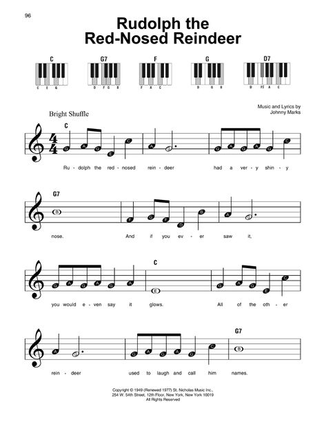 Rudolph The Red-Nosed Reindeer Sheet Music | Johnny Marks | Super Easy Piano Easy Piano Songs Sheet Music, Piano Sheet Music Easy, Christmas Concert Ideas, Drawing Nose, Piano Songs Sheet Music, Sheet Music With Letters, Piano Songs For Beginners, Piano Sheet Music Letters, Beginner Piano Music