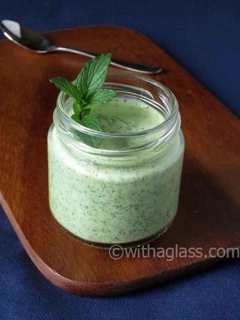 Mint Yoghurt Sauce, Indian Yoghurt Sauce, Indian Yogurt Sauce, Indian Mint Sauce, Chutney Sauce, Indian Sauces, Cooking Trout, Mint Chutney, Mint Yogurt