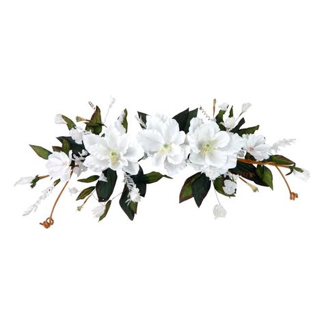 White Magnolia Dogwood 40in Artificial Polysilk Flower Fake Hand Wrapped Swag For Home Garden Outdoor Ceremony Wedding Arch Floral Decor (White, Set of 2) - Walmart.com Wedding Arch Floral, Faux Floral Arrangement, Tea Party Bridal Shower, White Magnolia, Bridal Shower Tea, Wedding Party Supplies, Creative Display, Bouquet Arrangements, Ceremony Wedding