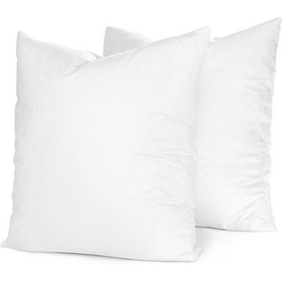 SOFT COMFORT. 100% cotton shell is soft against your skin to offer optimal comfort which is not limited to just sleeping or relaxing in bed. Envision yourself lying comfortably in your bedroom, on your couch or sofa. And what about those long road or camping trips? Stuff these compact throw pillows in your car to keep those head and backaches at bay. | ContinentalBedding Continental Bedding Square Throw Pillow Insert 2 Pack - 100% Cotton Cover, 10% Down 90% Feather Fill, Multiple Sizes Brown/ | European Pillows, White Throw Pillow, White Throw, White Throws, White Throw Pillows, Throw Pillow Inserts, Long Road, White Bedding, Square Throw Pillow