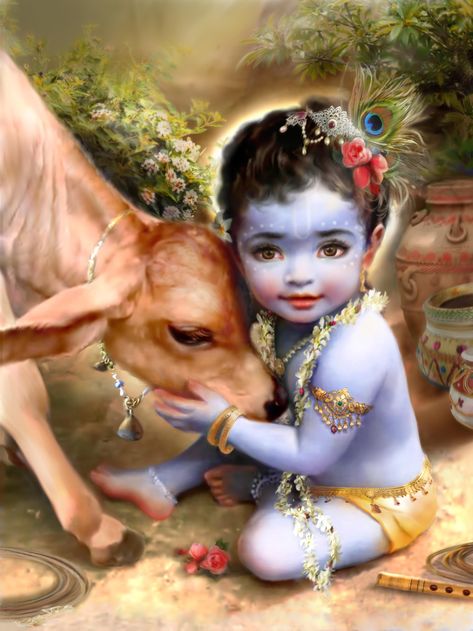 Bal Krishna Photo, Krishna Lila, Krishna Drawing, Shree Krishna Wallpapers, Little Krishna, Baby Krishna, Radha Krishna Wallpaper, Vedic Art, Goddess Artwork