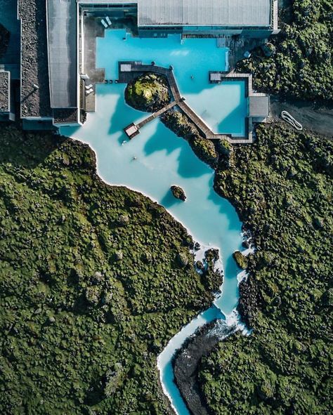 Silica Hotel's private lagoon seen from above #BlueLagoonIceland #Silicahotel #Iceland Scandinavia Trip, Lagoon Iceland, Iceland Photos, Blue Lagoon Iceland, Black Sand Beach, Blue Lagoon, Scandinavia, Iceland, Finland