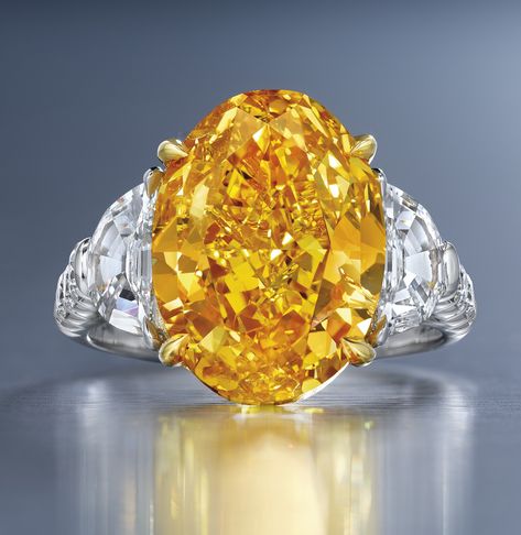 Orange Diamond Ring, Orange Diamond, Colored Diamond Jewelry, Yellow Diamond Ring, Canary Diamond, Orange Jewelry, The Bling Ring, Yellow Gems, Yellow Jewelry