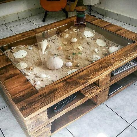 Coffee Display, Display Coffee Table, Wooden Pallet Furniture, Pallet Decor, Wooden Pallet Projects, Wood Pallet Projects, Project Planner, House Diy, Diy Coffee