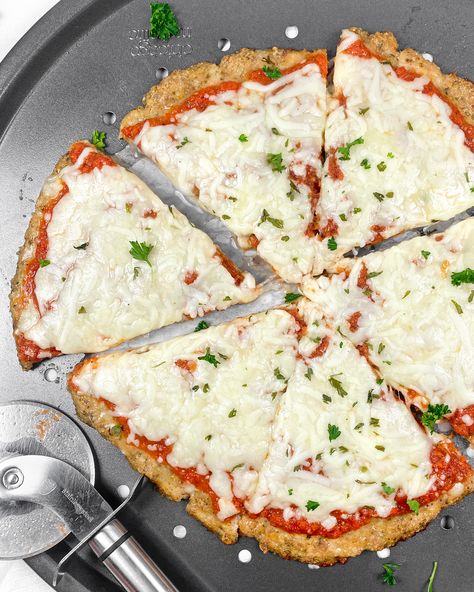 Chicken Parm Pizza Chicken Parm Pizza, Baked Chicken Parm, Leftover Chicken Breast, Florida Food, Ground Chicken Recipes, Eating Pizza, Tomato Sauce Recipe, Chicken Parm, Homemade Tomato Sauce