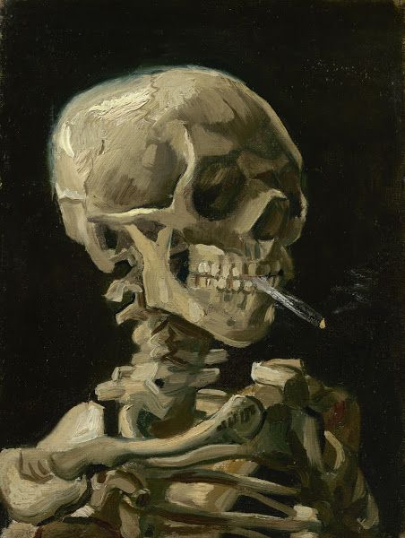 Head of a Skeleton with a Burning Cigarette, 1886, Vincent van Gogh, Van Gogh Museum, Amsterdam (Vincent van Gogh Foundation) A Skeleton, Vincent Van Gogh, Dark Academia, Van Gogh, Art Stuff, Find Art, Skeleton, Anatomy, Art Inspo