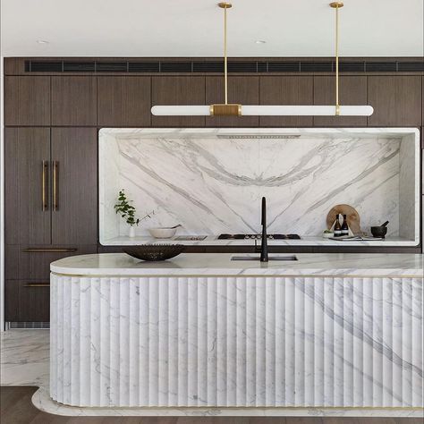 Bayswater Interiors’s Instagram profile post: “F l u t e d S t o n e We are seeing more and more fluting in design on furniture and surfaces. In this kitchen from @pocodesigns it’s…” Bathroom Decorating, Luxury Kitchen Design, Simple Bathroom, Apartment Inspiration, Light Architecture, More And More, Long Pendant, Pretty House, The Quiet