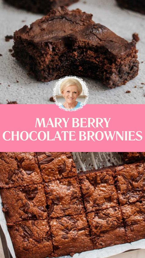 Mary Berry Chocolate Brownies Mary Berry Chocolate Tray Bake, Mary Berry Brownies Recipe, Mary Berry Chocolate Brownies Recipe, Brownie Recipes Uk, Bournville Chocolate, Mary Berry Desserts, Best Chocolate Brownie Recipe, Mary Berry Cooks, British Baking Show Recipes