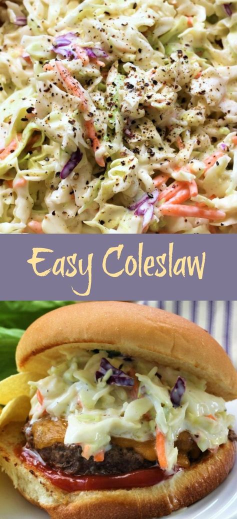 Coleslaw Without Vinegar, Burgers With Coleslaw, Ways To Use Bagged Coleslaw, Bag Coleslaw Recipe, Burger With Coleslaw, Coleslaw Burger, Cabbage And Carrots, Restaurant Recipes Famous, Big Burger