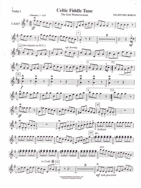 Celtic Fiddle Tune (The Irish Washerwoman) by Elliot Del Borgo Violin I Sheet Music Free Violin Sheet Music, Viola Music, Sheet Music With Letters, Viola Sheet Music, Fiddle Music, Fiddle Tunes, Trumpet Sheet Music, Violin Songs, Saxophone Sheet Music