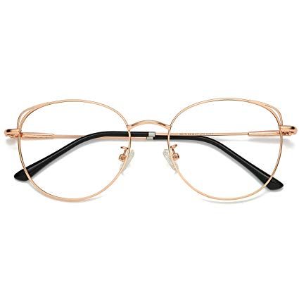 Amazon.com: SOJOS Cat Eye Blue Light Blocking Glasses Hipster Metal Frame Women Eyeglasses She Young with Rose Gold Frame/Anti-Blue Light Lens: Gateway Different Nose Shapes, Glasses Fit, Nose Shapes, Women Eyeglasses, Rose Gold Frame, Computer Glasses, Eyewear Accessories, Eyewear Frames, Eyeglasses For Women