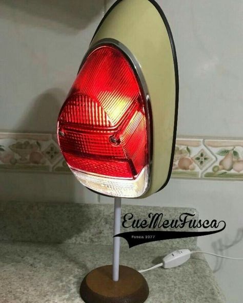 Automotive Furniture Garage, Car Part Lamp, Car Parts Art, Economy Car, Car Part Art, Car Parts Decor, Car Lamp, Garage Furniture, Vw Art