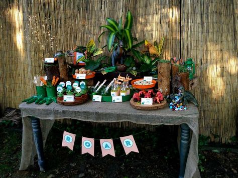 Dinosaur Birthday Party Ideas | Photo 6 of 24 Dinosaur Birthday Party Food, Dinosaur Birthday Party Ideas, Jurassic Park Birthday Party, Monster First Birthday, Jurassic Park Birthday, Dinosaur Birthday Party Decorations, Birthday Dinosaur, Dinosaur Themed Birthday Party, Dino Birthday Party