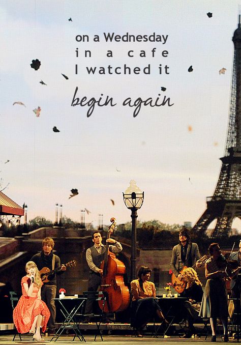 Begin Again- Taylor Swift On A Wednesday In A Cafe Taylor Swift, Taylor Swift Begin Again, Begin Again Taylor Swift, Say You'll Remember Me, Lyrics Taylor Swift, Swift Quotes, Red Era, Taylor Lyrics, Pediatric Nurse