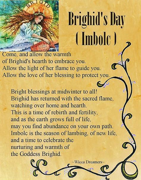 Imbolc:  Brighid's Day (#Imbolc). It interests me that the poem says it's midwinter, even though Imbolc is in Feb. and midwinter is generally another name for Yule. This is what happens when people mix calendars. Imbolc Ritual, St Brigid, Celtic Goddess, Eclectic Witch, Wicca Witchcraft, Beltane, Kitchen Witch, Time To Celebrate, Gods And Goddesses