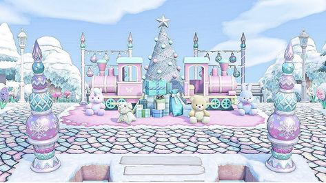 Pastel Kidcore, Nintendo Switch Animal Crossing, Build Inspiration, Animal Crossing Funny, Rainbows Christmas, Cosy Christmas, Pink Animals, New Animal Crossing, Christmas Inspo