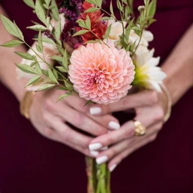 Elegant Burgundy Wedding at The New York Botanical Garden Small Bridesmaid Bouquet Simple Fall, Smaller Bridesmaid Bouquet, Fall Bridesmaid Flowers, Small Bridesmaid Bouquet Fall, Small Wedding Bouquet Fall, Small Bridesmaid Bouquet, Merlot Wedding Theme, Small Wedding Bouquet, Small Bridal Bouquet