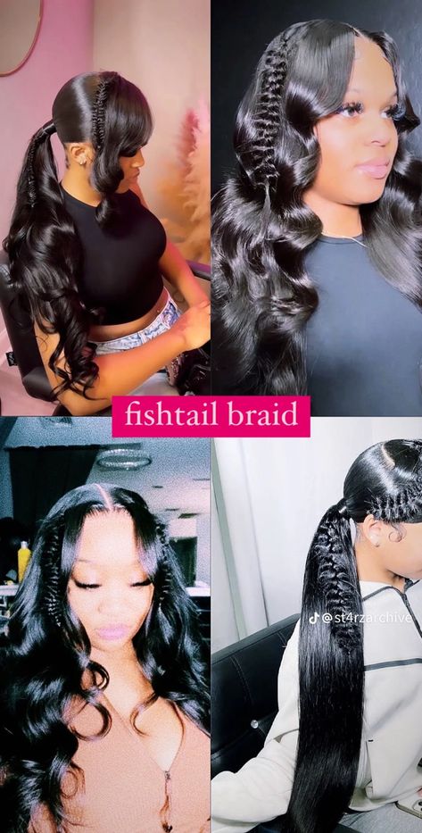 Back To School Hairstyle, Cute Box Braids, Sew In Hairstyles, Hairstyle Inspo, Cute Box Braids Hairstyles, One Fish, Back To School Hairstyles, Hair Ponytail Styles, Fish Tail