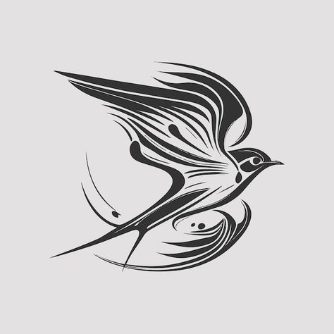 Vector swallow bird illustration vector ... | Premium Vector #Freepik #vector Swallow Vector, Swallow Tattoo Design, Illustration Bird, Bird Vector, Swallow Tattoo, Swallow Bird, Bird Logos, Pinstriping, Swallows