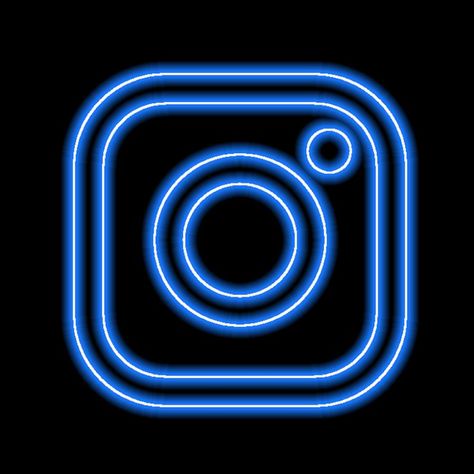 Neon Blue Instagram Icon, Neon Blue Icons For Apps, Blue Neon App Icons, Neon Blue Icons, Neon Blue App Icons, Iphone Red Wallpaper, Icon Iphone, Light Bulb Icon, App Store Icon