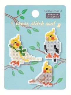 Cockatiel Cross-stitch Stickers Cross Stitch Birds, Pacific Parrotlet, Gray Parrot, Java Sparrow, Monk Parakeet, Washi Tape Stickers, Shinzi Katoh, Zebra Finch, Stitch Witchery