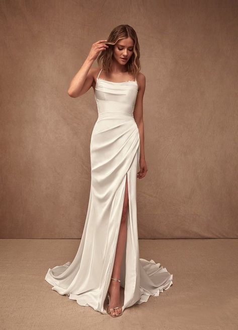 Simple Elegant Wedding Dress, Plain Wedding Dress, Classy Wedding Dress, Minimalist Wedding Dresses, Silk Wedding Dress, Wedding Reception Dress, Dream Wedding Ideas Dresses, Wedding Dresses Satin, Minimalist Dresses