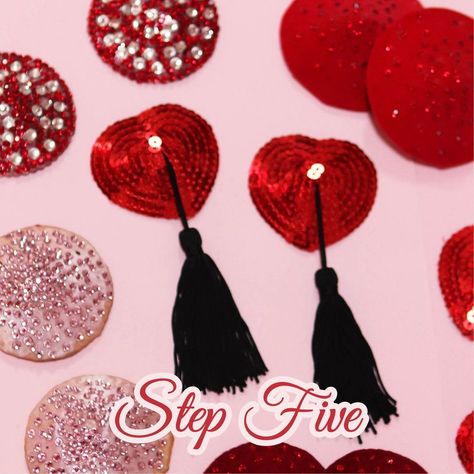 Diy Burlesque, Rhinestone Pasties, Red Satin Fabric, How To Make Tassels, Burlesque Costumes, Burlesque Costume, Diy Tassel, Big Reveal, Diy Sewing Clothes