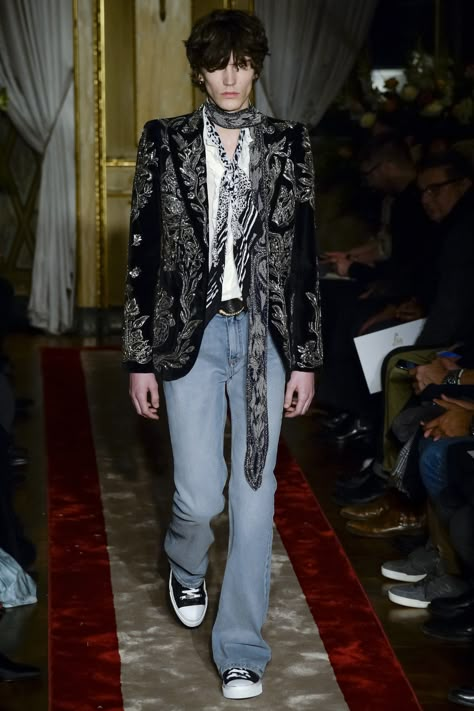 Glam Rock Outfit Men, Rock Outfit Men, Glam Rock Outfits, Maximalist Outfits, Robert Cavalli, Punk Chic, 2016 Menswear, Phoenix Rising, Rock Outfits