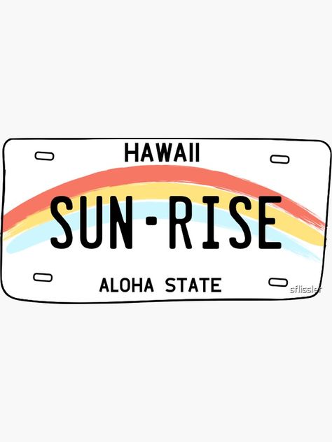 Sun Rise, License Plate, Hawaii, Rainbow, Sun