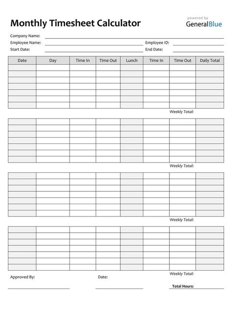 Use this free monthly timesheet calculator to track employee hours in a four-week period. It is downloadable and printable in PDF, Word, and Excel. Excel Timesheet Template, Monthly Time Sheet Printable, Printable Time Sheet, Homework Planner Printable, Time Sheet Printable, Computer Organization, Hours Tracker, Sweet Quotes For Girlfriend, Timesheet Template