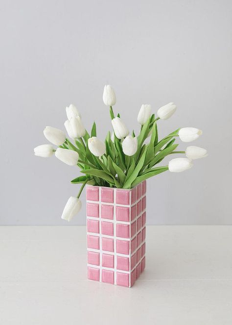 Clearance | Artificial Plants and Flowers | Afloral Tile Vase, Textured Tile, Diy Projektit, تصميم للمنزل ال�عصري, Ceramic Texture, Keramik Design, Creation Deco, Ceramics Ideas Pottery, Cute Room Decor