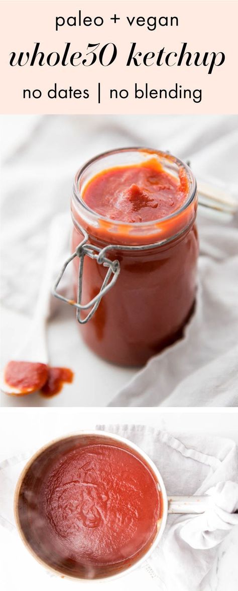 Whole 30 Sauces, Whole30 Ketchup, Paleo Ketchup, Paleo Condiments, Paleo Sauces, Whole 30 Meal Plan, Ketchup Recipe, Whole 30 Diet, Condiment Recipes