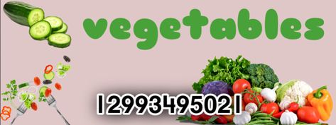 Bloxburg Vegetable Decals, Shop Bloxburg, Vegetable Shop, Bloxburg Decals, Quick Saves