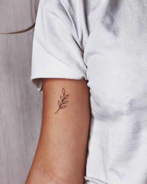 Sprig Tattoo, Neon Tattoo, Simple Arm Tattoos, Leaf Tattoo, Plant Tattoo, Small Arm Tattoos, Minimalist Line Art, Floral Tattoo Design, Botanical Tattoo