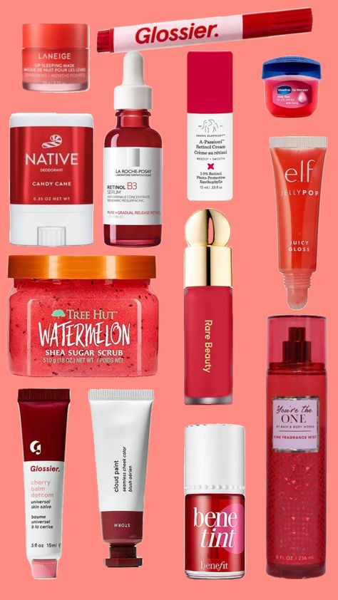 #red #skincare #makeup #timelaps #beauty Red Skincare Products, Strawberry Skincare, Red Skincare, Face Products, Retinol Cream, Laneige Lip Sleeping Mask, Balm Dotcom, Lip Sleeping Mask, Pottery Crafts