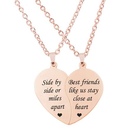 MJartoria Best Friend Necklaces BFF Necklace for 2 Split Heart Togather Forever Never Apart Best Friends Pendant Friendship Necklace Set of 2 Bff Heart Necklaces, Best Friend Chains, Cute Friendship Necklaces, Friendship Necklaces For 2, Together Forever Never Apart, Necklace Best Friends, Friendship Stories, Bff Shirts, Bff Necklace