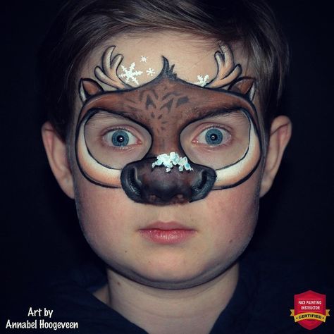 Sven Face Paint, Sven Makeup, Reindeer Face Paint, Frozen Face Paint, Sven Frozen, Face Painting For Boys, Christmas Face Painting, Kids Painting Party, Frozen Face