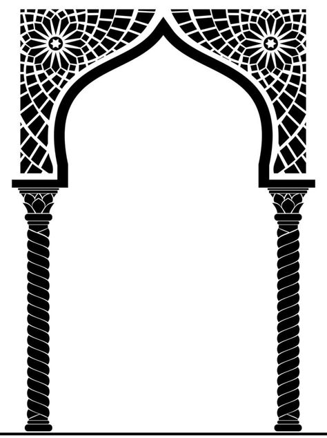 Arabic or Eastern style Architectural Arch Islamic Arch, Motif Arabesque, Wedding Card Frames, Pooja Room Door Design, Sacred Geometry Art, Pooja Room Design, Islamic Art Pattern, Geometry Art, Islamic Design