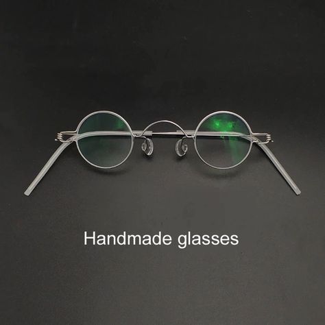 Handmade custom round diameter 30mm 32mm 34mm 36mm small round frame prescription glasses men and women retro optical glasses _ - AliExpress Mobile Mens Prescription Glasses, Mens Eye Glasses, Funky Glasses, Fashion Eye Glasses, Round Glasses, Round Eyeglasses, Glass Frames, Optical Glasses, Small Frame