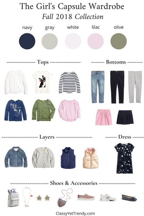 The Girls Fall 2018 Capsule Wardrobe Girls Capsule Wardrobe, Clothes Minimalist, French Minimalist, Mountains Vacation, Pieces Outfits, Match Outfits, Classy Yet Trendy, Summer Neutrals, Travel Capsule