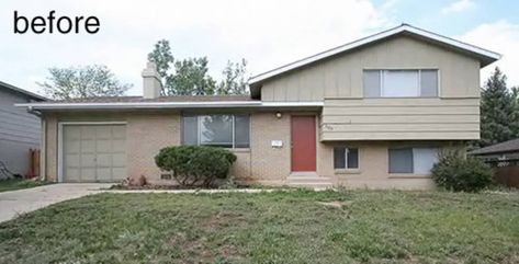 Used as a rental for years, Gregg Olsen, the owner of this 1960 split-level in Boulder, CO had a vision to add a second story to his home. When that plan promised to cost $100,000 – $150,000 more than he had budgeted, a change of plans was in order. The new concept included energy efficiency Split Level House Exterior, Split Level Exterior, Split Level Remodel, Home Remodel Before And After, Dress Room, Apartment Exterior, Makeover Before And After, Home Exterior Makeover, Split Level House