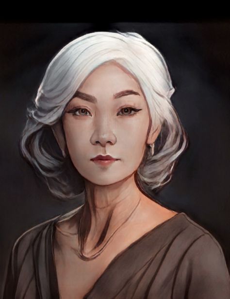 Older Lady Character Design, Middle Aged Woman Character Art, Grandmother Character Design, Old Woman Character Art, Older Female Face Claims, Older Woman Face Claim, Middle Aged Woman Character Design, Dnd Human Woman, Dnd Asian