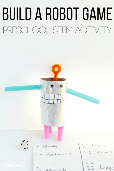 Know a preschooler who loves robots? They will love this super fun build a robot game STEM challenge perfect for preschool and kindergarten! Robot Lesson Plans For Preschool, Robot Activities, Robots Preschool, Robot Project, Robot Activity, Stem Activities Preschool, Kindergarten Stem, Build A Robot, Robot Game