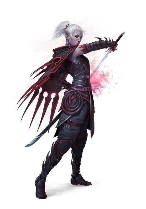 Drow Hexblade, Warlock Dnd, Half Drow, Dragons Art, Dungeons And Dragons Classes, Female Character Concept, Dungeons And Dragons Characters, Dnd Art, Dark Elf